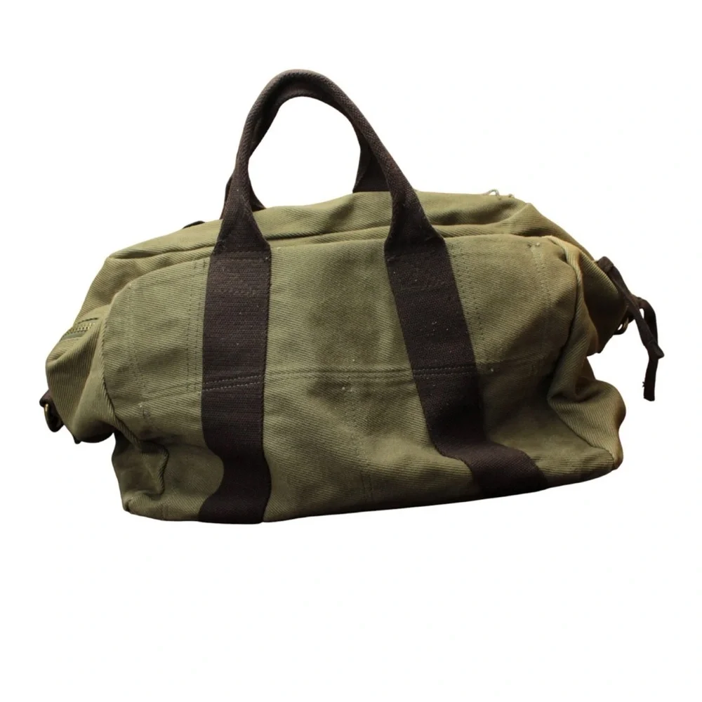 Boeing Company Totem Logo Patch Army Green Canvas Duffel Bag Clean In&Out